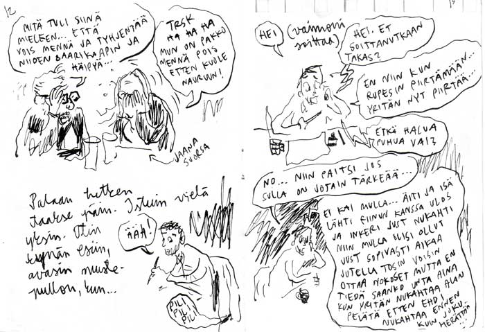 Фрагмент типичного комикса Вилле Ранты на финском